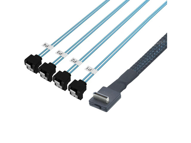FOR PCIe PCI-Express SFF-8611 4i 42P male 90 degree to 4X SATA 7P female 90 degree for SSD Data Cable