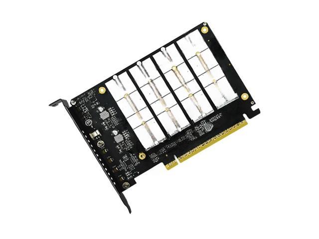 FOR GEN5 PCI-E X16 to 4 Port NVME SSD Adapter Bifurcation M.2 NVME 128Gbps Card for PC Computer Server Motherboard