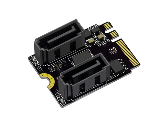 FOR M.2 (A+E Key) to 2-Port SATA3.0 Expansion Card Key A+E Wifi M.2 to SATA Adap