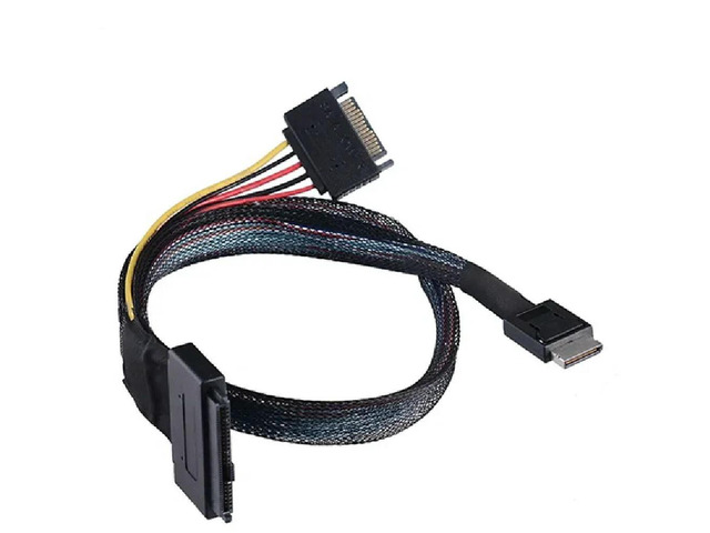 FOR Mini SAS 4i SFF-8611 To SFF-8639 U2 With 15P Power High-Speed Cable