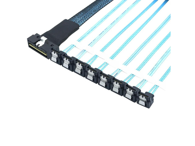 FOR PCI-E SAS 4.0 LP Low profile SFF-8654 8i 74pin to 8X SATA 7Pin 90 degree Ser