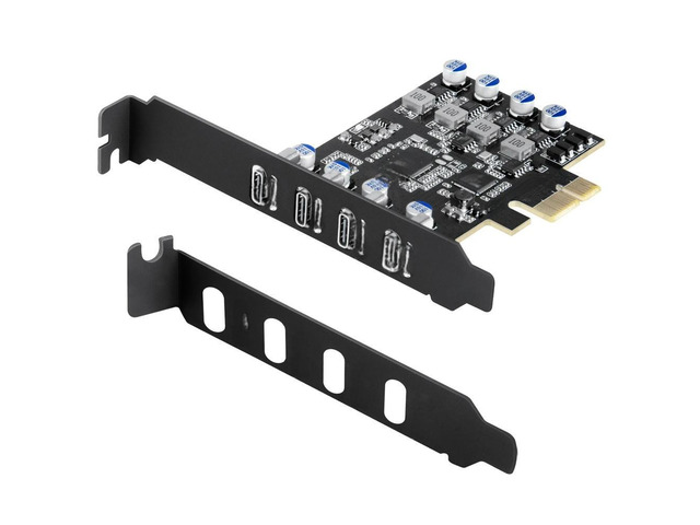 FOR PCI-E x1 To USB 3.0 Expansion Card 4 Ports Type-C Adapter 5Gbps High Speed