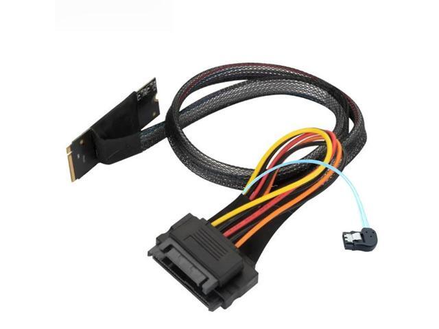 FOR Premium M.2 (M-Key nvme) SFF-8643 to U.2 SFF-8639 Adapter with SATA 15P and 7P Right-Angle Cable