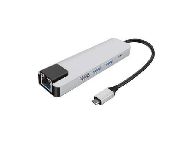 FOR USB3.1 5 in 1 Type C Hub Hdmi 4K USB C Hub to Ethernet Rj45 Lan Adapter 3 US