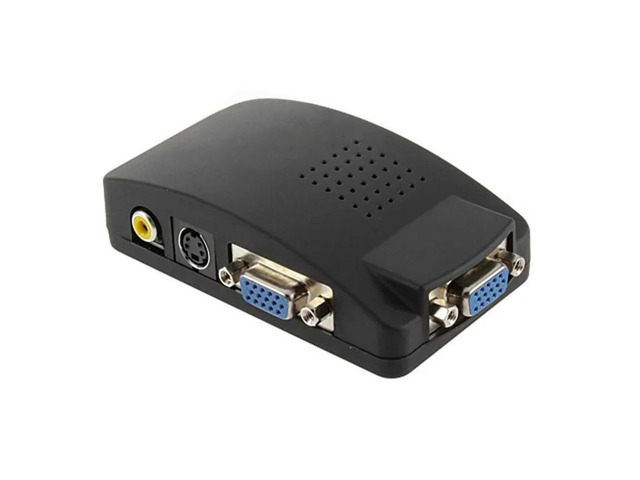 FOR 1pcs AV S-Video RCA Composite Video to PC Laptop VGA TV Converter adapter bo