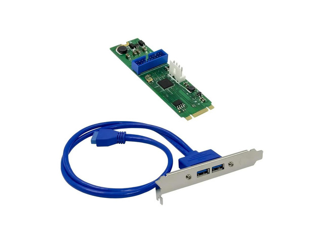 FOR NGFF M.2 b+m key to 2-ports USB 3.0 Adapter Converter Card 19Pin 20Pin Dual 