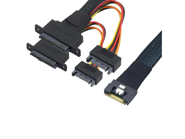 FOR PCIe 4.0 SlimSAS 8x SFF-8654 8i to SFF-8639 U.2 Adapter Cable, with Anti-Misinsertion & Screw Holes for Server Storage