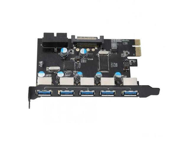 FOR PCIE To 7 ports USB3.0 hub PCI-E Expansion PCI Express Card Adapter SATA supply 4pin internal 19pin VLA chispet