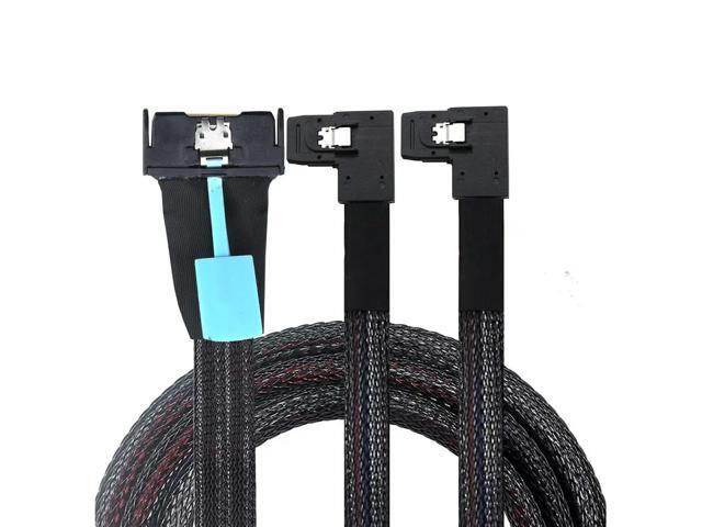 FOR Gen5.0 MCIO 8I (SFF-TA-1016) 74Pin to Dual-Port Left-Angle Mini SAS SFF-8087 Server Cable - High-Speed Data Transfer for Storage