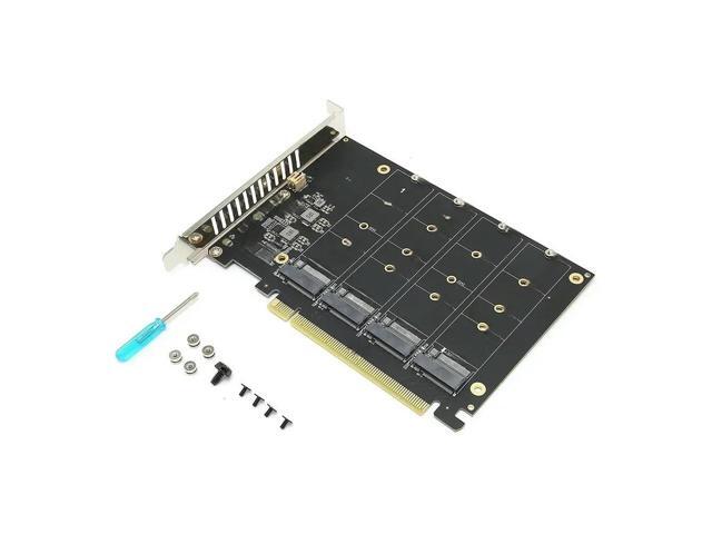 FOR 4 Port M.2 NVMe SSD to PCIE X16M Key Hard Drive Converter Reader Expansion Card, 4 x 32Gbps Transfer Speed (PH44)