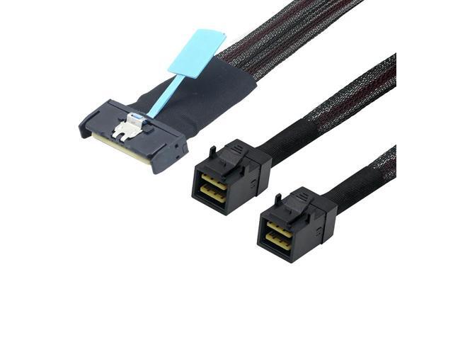FOR PCIe 5.0 MCIO 8I (SFF-TA-1016) 74Pin to Dual Mini SAS HD SFF-8643 Cable - High-Speed Data Transfer for Servers & Storage