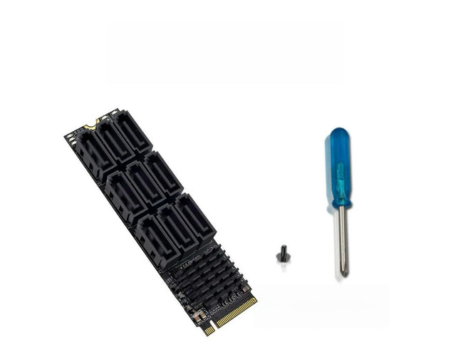 FOR M2 NVMe M Key to 9 SATA Ports 6Gbps Expansion Card for Network Storage HDD S