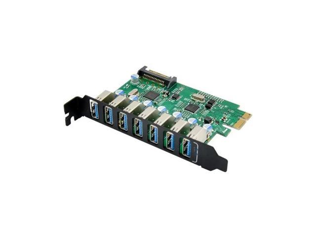 FOR PCI-e usb 3.0 Expansion Card 7 port USB 3.0 PCI express Expansion Card pcie usb3.0 to pcie Adapter converter sata power supply