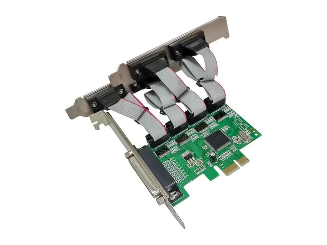 FOR PCI Express 4S1P DB25+4 Ports DB9 RS232 com PCIE WCH384L Chip Serial Paralle