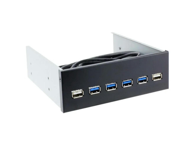 FOR 20Pin Motherboard to USB 3.0 + 2.0 6 Ports Front Panel internal Bracket 4 5.25'