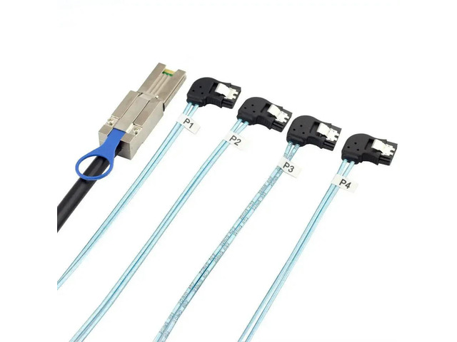 FOR Mini SAS SFF-8088 to 4x Right-Angle SATA Female Adapter Cable - High-Speed D