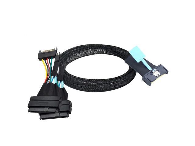 FOR Gen5.0 MCIO 8I (SFF-TA-1016) 74Pin to Dual U.2 (SFF-8639) Adapter Cable for Servers -High-Speed NVMe SSD Connection