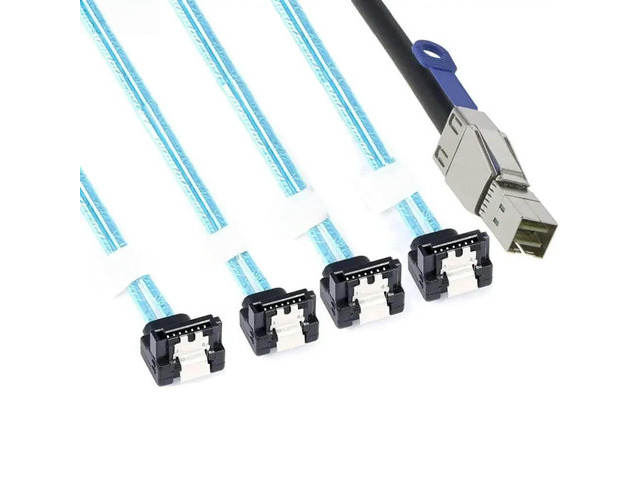 FOR Mini SAS HD SFF-8644 with IC to 4 Ports SATA 7P female Adapter cable For server