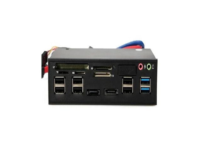 FOR 5.25'PC Media Dashboard Multi-Function Front Panel 2-Port USB 3.0 +6-Port +