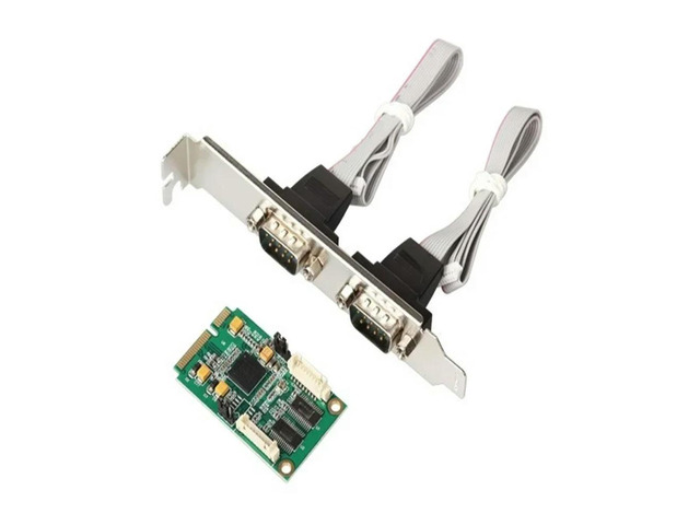 FOR MINI PCI-E-RS232 serial card 9-pin COM 2 port expansion card chip XR17V352 EXAR 352 Industrial Serial RS232 chip mini pcie db9