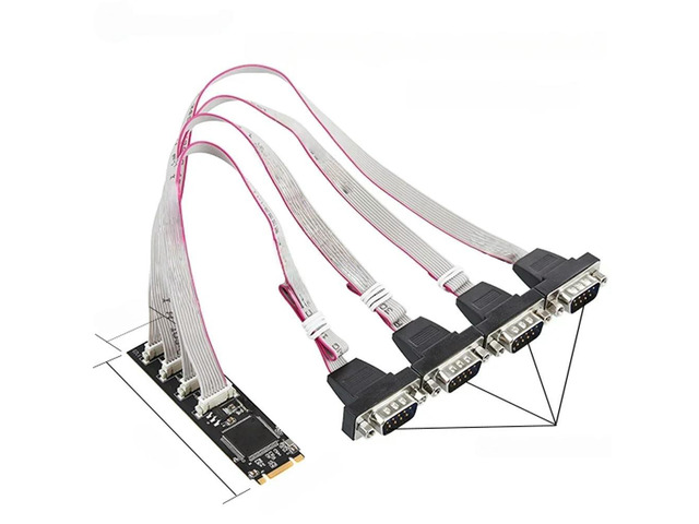 FOR M.2 B+M To DB9 4 Com Ports 4S DB 9Pin RS232 Industrial Serial Port NGFF 2280