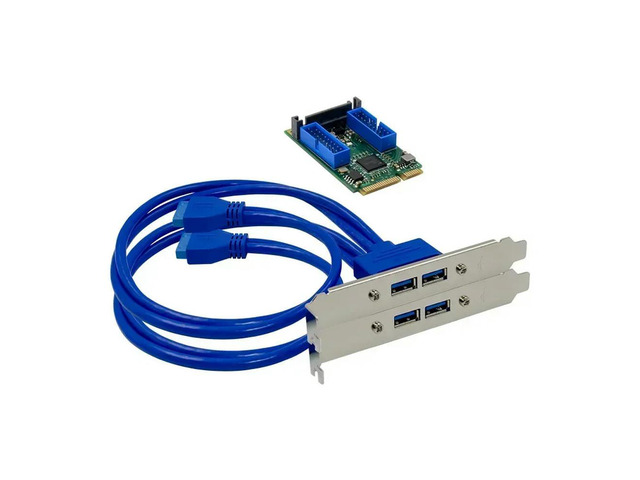 FOR Mini PCIE to dual 19PIN USB3.0 expansion card NEC 720202 chip 2-ports 20pin to 4 port usb 3.0 mini pci-e to usb hub adapter