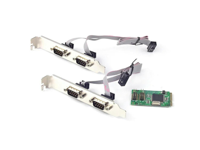 FOR Mini PCIe to Serial RS-232 port DB9 Adapter 4 ports RS232 to Mini PCI-e Card chipset converter card