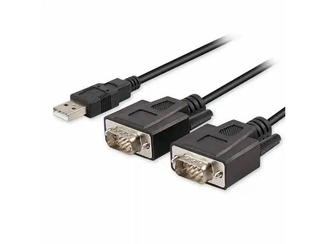 FOR Usb 2.0 TO Dual com FTDI CHIP 2 Port USB to Serial RS232 DB9 Adapter Cable W