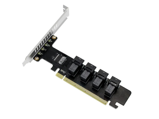 FOR U.2 SFF-8643 Expansion Card PCI-E 16X to 4 Ports U.2 SFF-8639 NVME PCIe SSD
