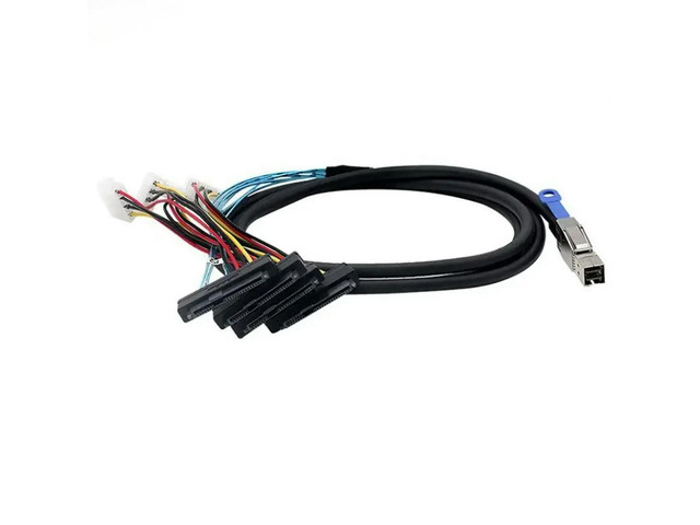 FOR Mini SAS HD (SFF-8644) to 4-Port SAS (SFF-8482) Hard Drive Adapter Cable wit