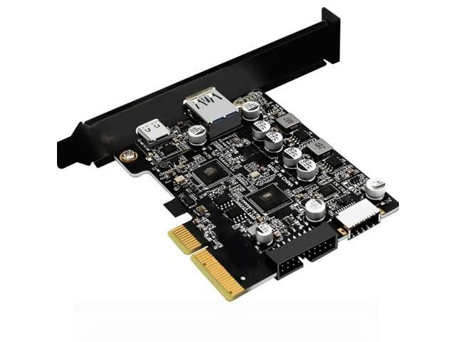 FOR PCIE 3.0 To USB 3.2 Gen2 Type-C 10Gbps Data Transfer Quick Charge USB-C Controller PCI-E Type E 19P20P Type E Card