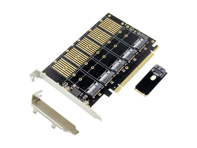 FOR PCIe 5-Port M2 Key B SATA3.0 Expansion card SSD JMB585 PCIe SATA M.2 NVME PCIe to 5 bkey M.2 Converter Card