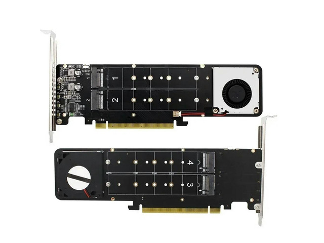 FOR NVMe SSD Expansion Card NVMe PCIe Adapter 4 Ports NVME SSD To PCI-E 4.0 X16