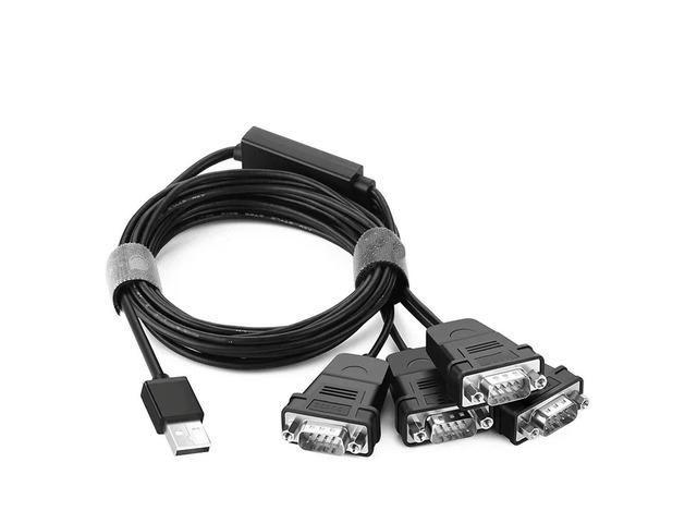 FOR USB to Serial RS232 Cable Adapter 4 Ports DB9 Converter 9-Pin Male to Male w