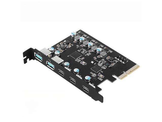 FOR PCIE X4 To USB 3.2 10Gbps Gen2 3 Port Type C Expansion Card Dual USB A + Three TypeC Adapter Converter Chip ASM3142 With VL822