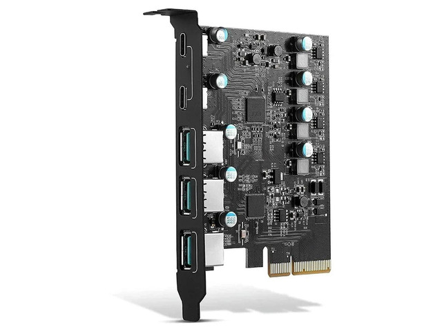 FOR PCIe X4 To USB 3.2 Card USB Gen 2 with 20Gbps 5 Port (3 USB A +2 Type C) Chi
