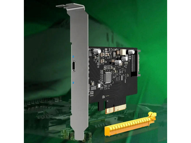FOR ASM3242 USB 3.2 PCIE Raiser Card Gen 2 X2 Type-C Ports PCI-E PCI Express X4 SATA 15Pin Connector 20Gbps gen2 Transfer usb3.1