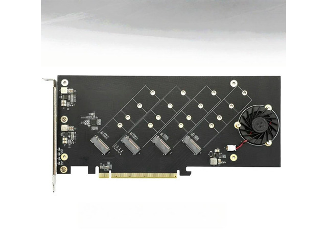 FOR 4 Ports M.2 NVMe to Pcie 4.0 X16 riser controller Adapter Card Only Support