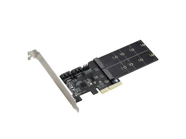 FOR Adapter Card PCIE 3.0 X4 To 2 Port M.2 B-KEY Dual Port SATA Extension Chip ASM116 Converter Expansion PCI-E 4X M2 BKEY Add Card