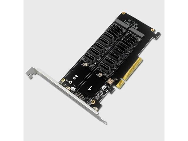 FOR PCI-E sata Expansion Card Dual NVME PCI-E X8 Split Card to SATA 10-Port Adapter Pcie Card JMB585 Chipset