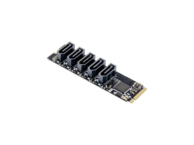 FOR PCIe X2 M.2 Key M to 5-Port SATA 3.0 adapter Card NGFF NVME M.2 m Key to sat