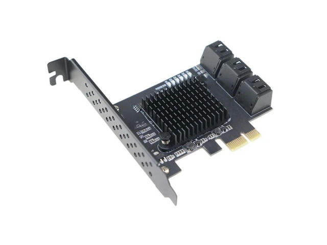 FOR PCIe 2.0 x1 to SATA III 6 Ports Adapter Card Chipset Non- For IPFS Hard Drive and Adding SATA 3.0 Devices