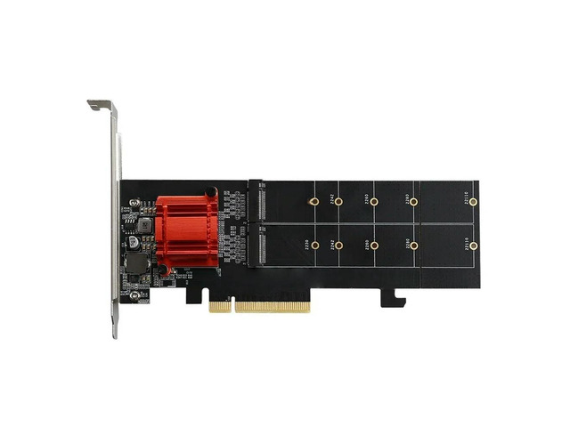 FOR PCIe 3.1 x8 ASM1812 to 2 port M.2 NVMe SSD Adapter expansion card Dual mkey