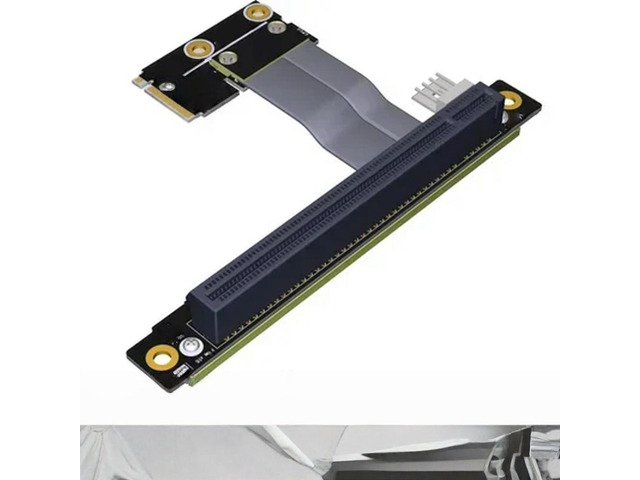 FOR M.2 NVMe M Key to PCIe x4 x16 Extender Adapter 90 Degree Angled For STX Moth