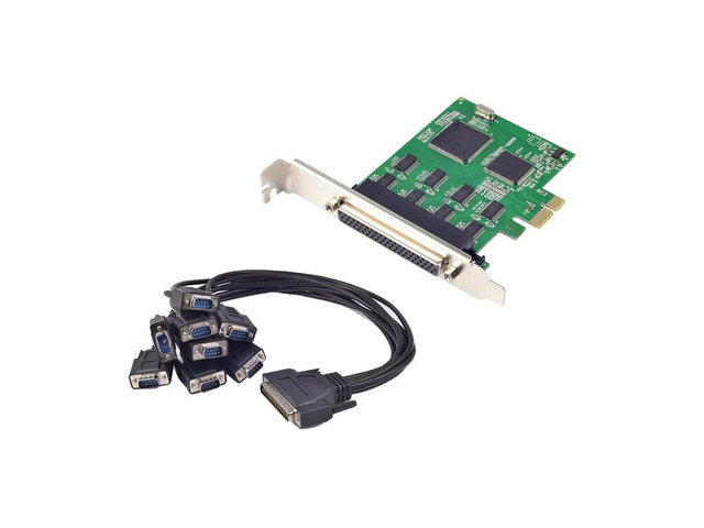 FOR PCI-E to 8 Port RS232 Serial Adapter Serial DB9 Controller Systembase SB16C1