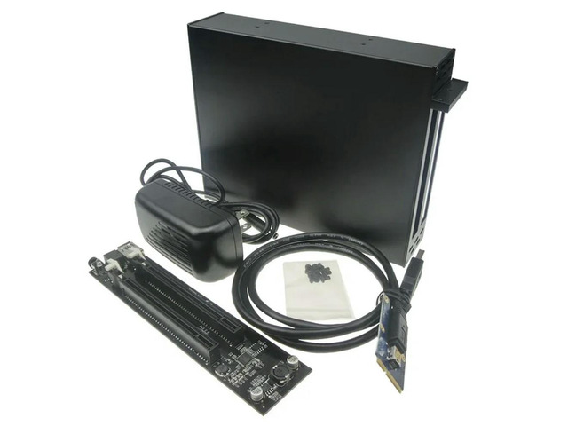 FOR Mini PCIe to Dual PCIE 2 Ports 16x pci-e Bus Slot Adapter with case enclosur
