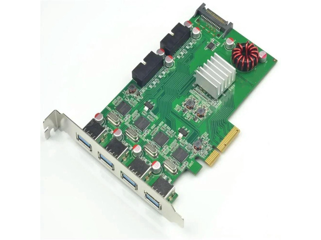 FOR 20Gbps PCI-E 2.0 X4 8 Port USB3.0 Expansion card 19pin 4 ASM1042A Chipset+P17C9X2G608 Chip Pci express Industrial camera