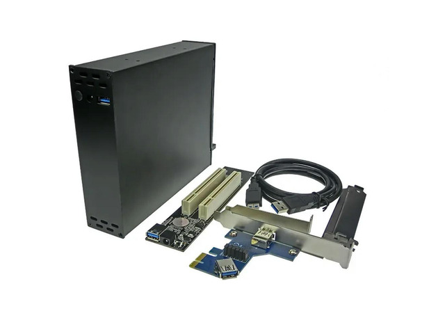 FOR PCI-E To PCI Riser Card Optical Drive HubBay 2 Slot 32bit PCI Dock ENCLOSURE