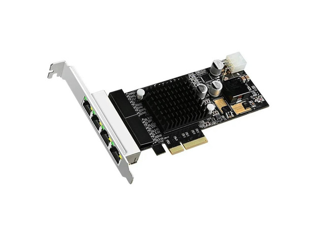 FOR 4 Quad Port I350 RJ45 POE Network Card PCI-E PCIe 4X Network Adapter 10/100/