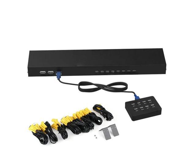FOR 8 Port Smart KVM Switch Manual Key Press VGA USB Wired Remote Extension Switcher 1U Console with Original Cable 801UK-L